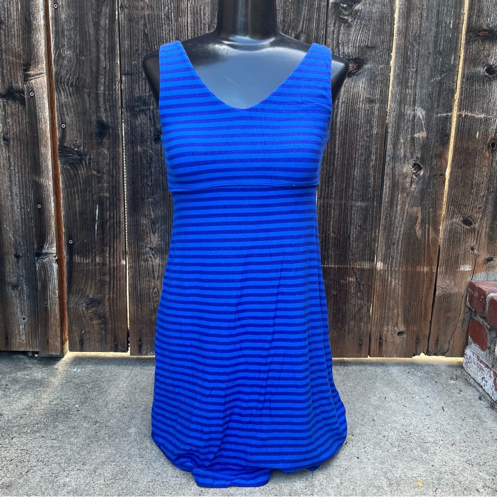 Athleta Blue Striped Dress
